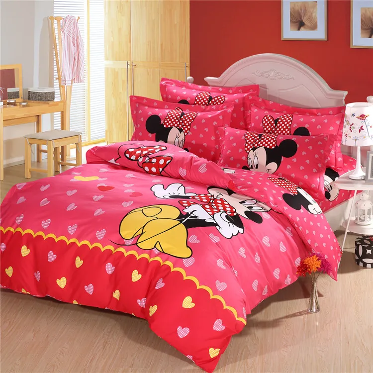 Top Queen Size Mickey Mouse cama, Minnie Mouse conjuntos de cama, Define capa de edredom para o ...