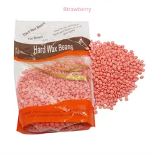 300g Sólida Feijão Sem Tira Cera Dura Filme Quente Depilatório Hard Wax Depilação Depilação Bikini Feijão Pellet de Morango sabor