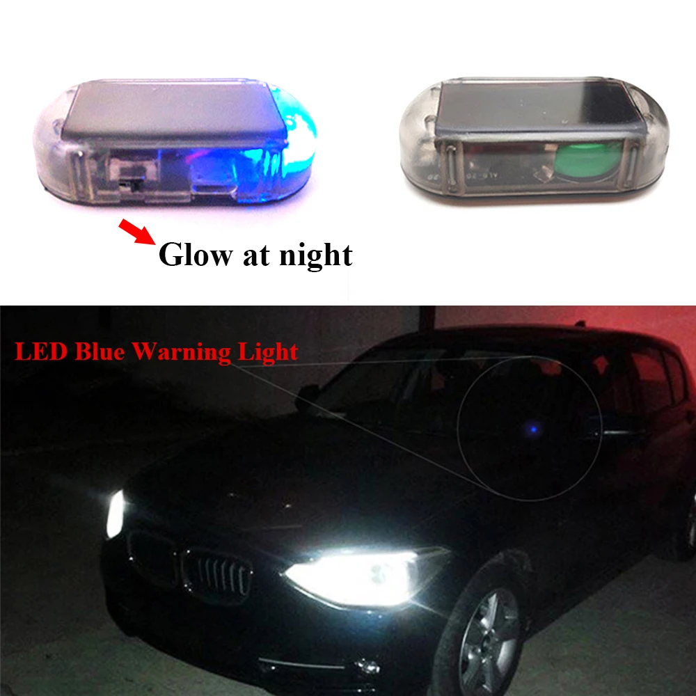 

LED Blue Light Fake Solar Power Car Alarm Lamp Security System Warning Theft Flash Anti-theft Flash Blinking Lights