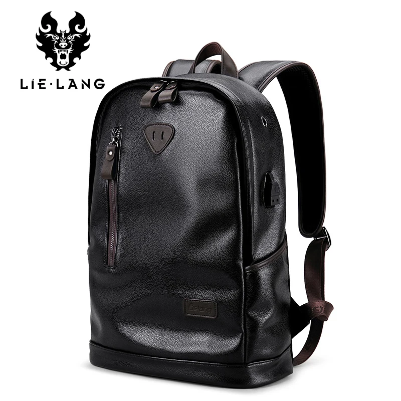 

LIELANG Men Backpack Leather Male bags Men Waterproof Backpack Multifunction Fashion School Bags For Teenager mochila masculina