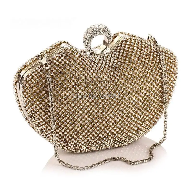 Модный роскошный элегантный в форме бриллианта Кольцо Ослепительная женская сумочка клатч вечерняя сумочка Свадебная вечеринка мини цепь сумка 3 цвета