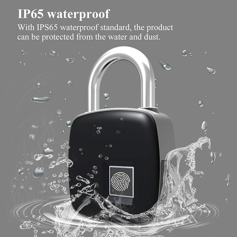 2Pc Independent Fingerprint Padlock Lock Access Control System Biometric Fingerpinter Anti-Theft Padlock Door Lock