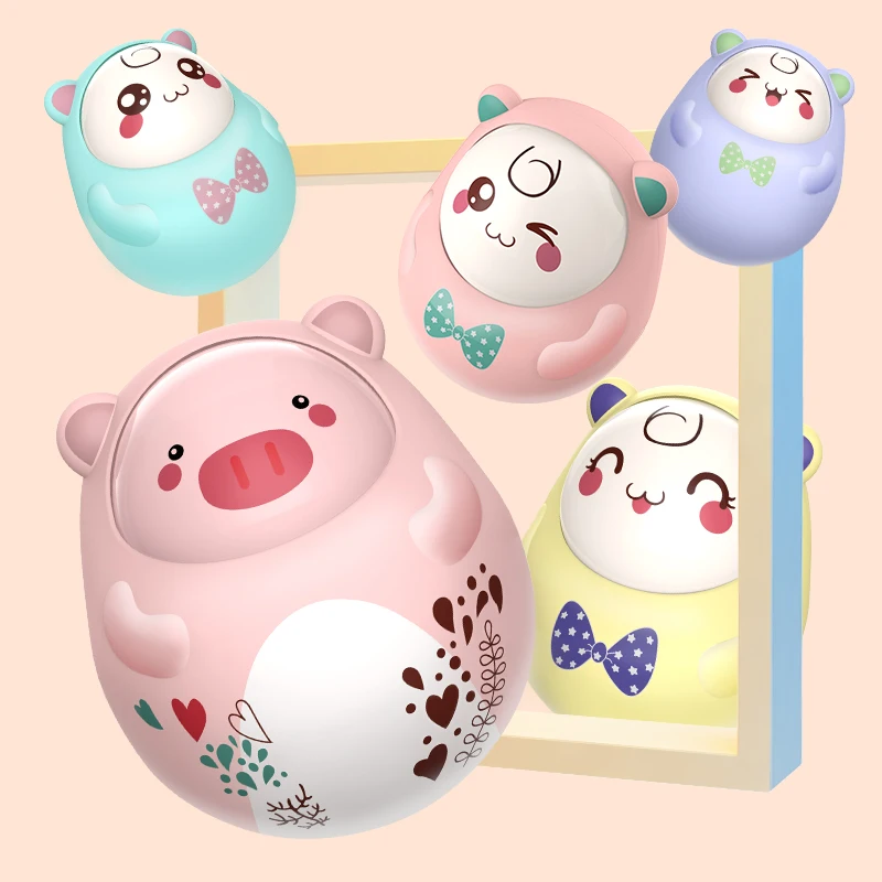 

Baby Toys Rattles Nodding Matlyoshka Tumbler Doll Sweet Bell Music Roly-poly Learning Educational Toys Xmas Gifts