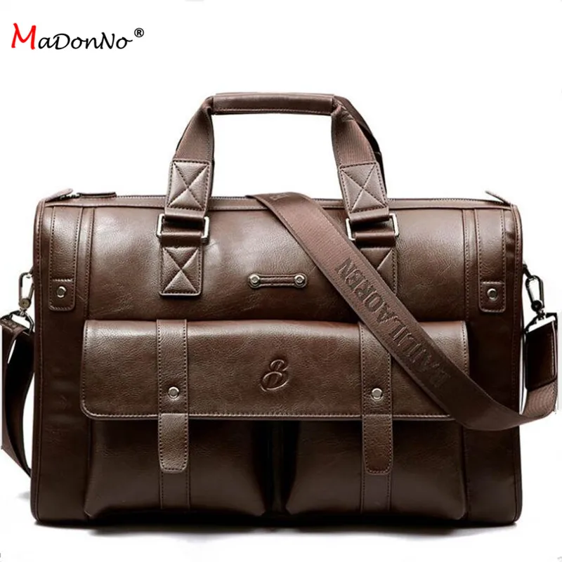 

MaDonNo' High-grade Genuine Leather handbag Business briefcases Large Capacity Bag Travel bags