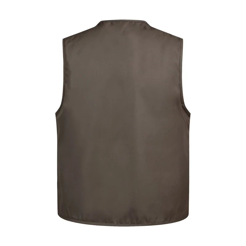 b 2019 Men Multi-Pocket Classic Waistcoat Male Sleeveless Unloading Solid Coat Work Vest Photographer Tactical Masculino Jacket