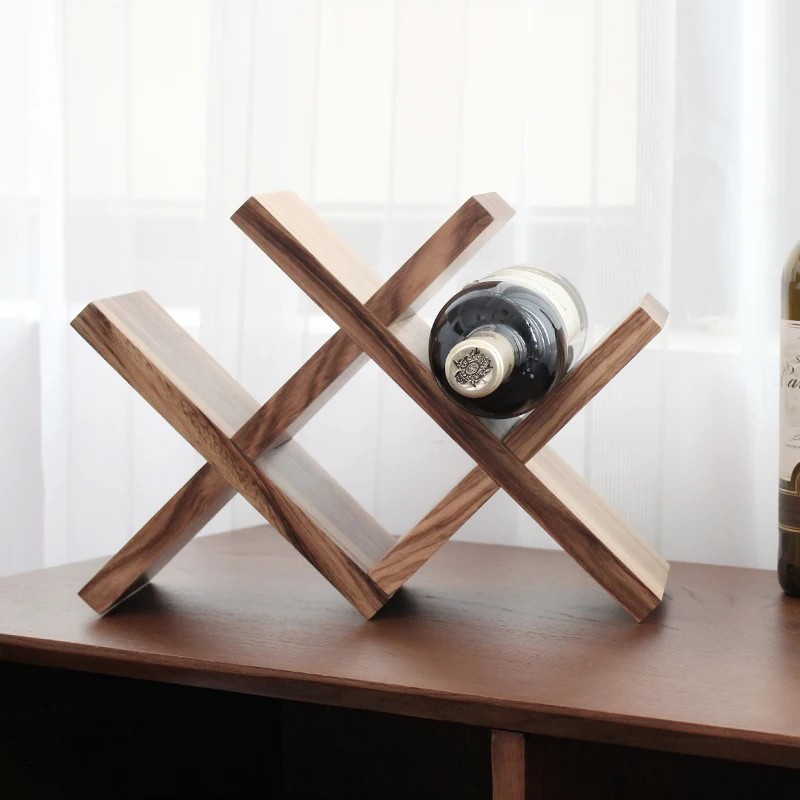 Деревянная подставка для хранения вина в скандинавском стиле, декоративная деревянная подставка для бутылок, винный стеллаж, аксессуары для бара, украшение ручной работы, мебель