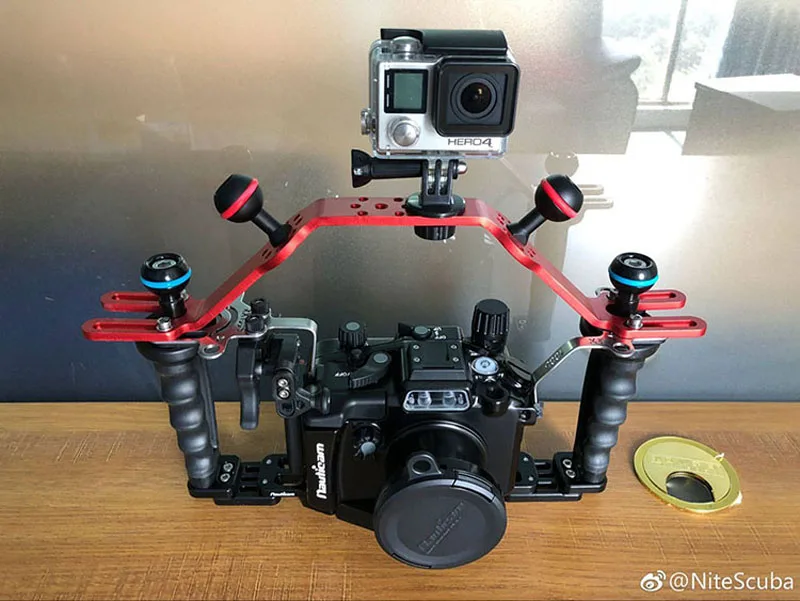 NITE Scuba Diving Waterproof Camera Housing Tray Handle Grip Carrier