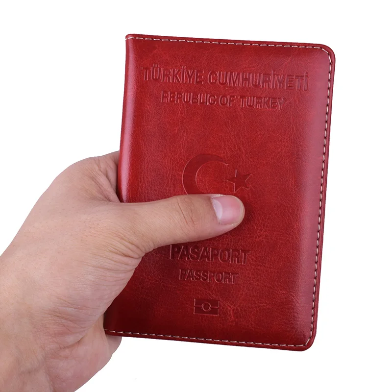 Men Women Turkey Passport Holder PU Leather Covers for Turks Passports