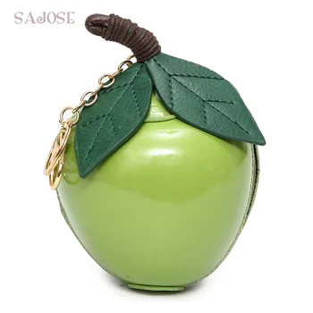 

Women Fashion Leather Bags Designer Classic Cute Girl Evening Package Green Small Leaf Apple Clutch Bag Drop Shipping