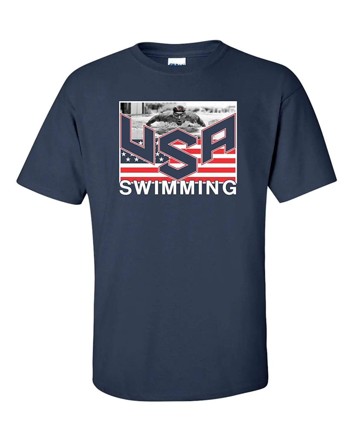 Summer Short Sleeves Cotton Fashion Top Tee USA Swimminger Team Michael Phelps Men's SHIPS FROM OHIO T shirt | Мужская одежда