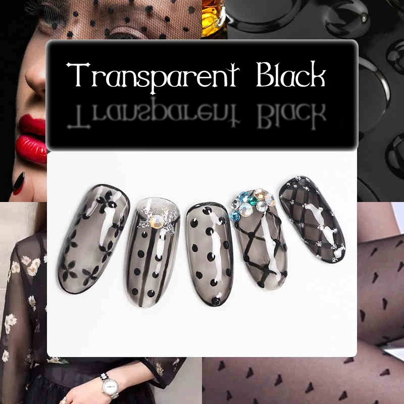 

Lucky Color Black Transparent Gel Nail Polish UV Long-lasting Soak Off LED Gel Jelly Pudding Black Beauty Nail Art Tools 10ml