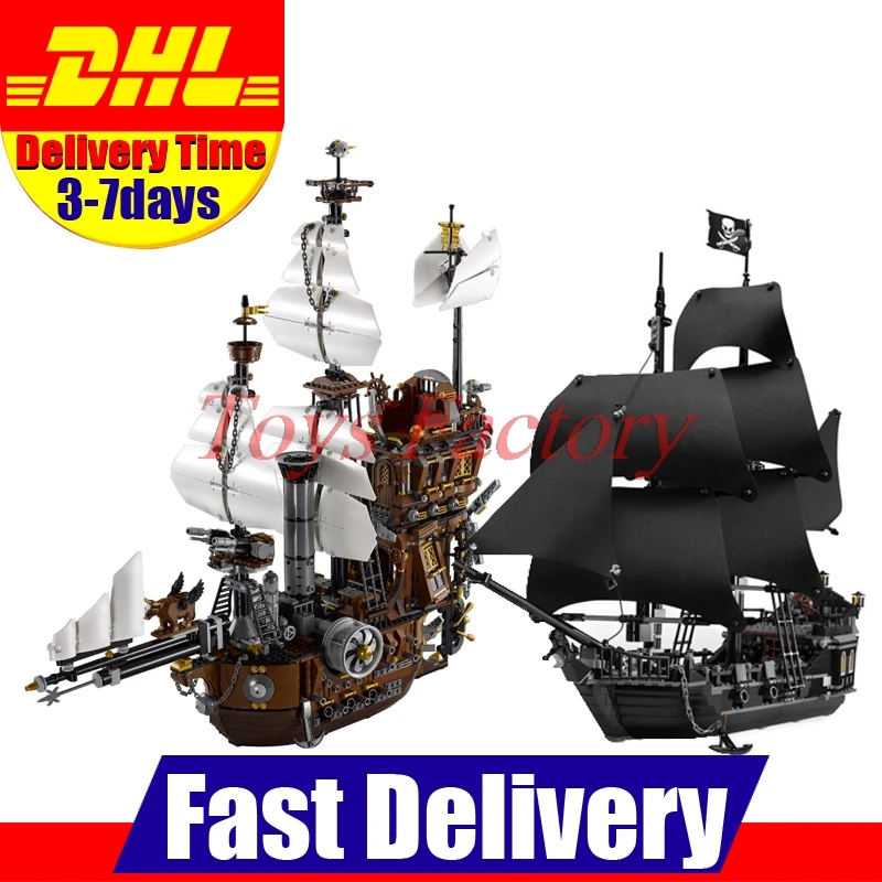 

DHL LEPIN 16002 Metal Beard's Sea Cow+16006 Black Pearl Ship Building Blocks Bricks Toys Gifts Clone 70810 4184