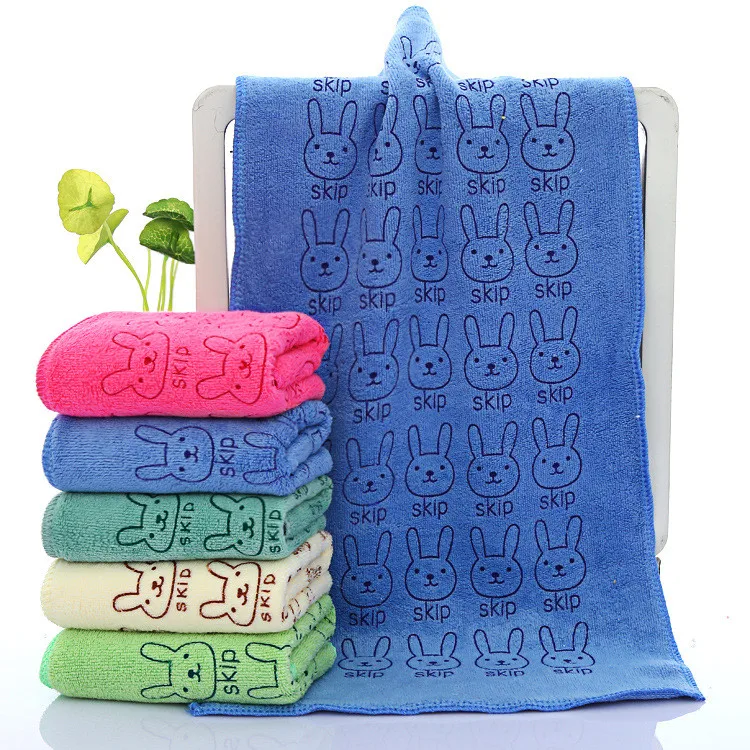 

1pcs 25*50cm Rabbit jacquard Children Face Towel Microfiber Hair Hand Bathroom Towels badlaken toalla Toallas Mano Gift 42001