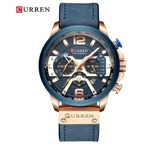 CURREN Casual Sport Watches for Men Top Luxury Brand Military Leather Wrist Watch Chronograph Wrist Watch