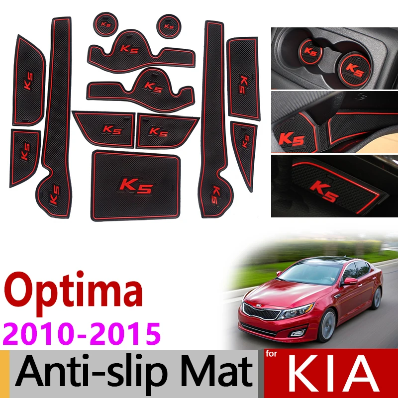 

Anti-Slip Gate Slot Mat Rubber Coaster for KIA Optima 2010 2011 2012 2013 2014 2015 KIA K5 TF MK3 Accessories Car Stickers 13pcs