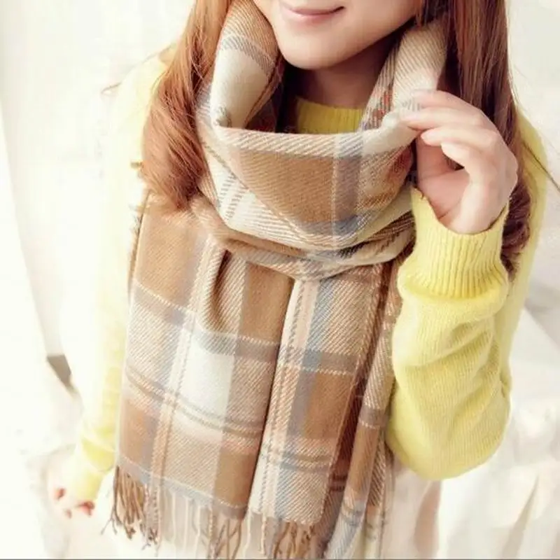 

New Women Winter Scarfs 2018 Brand Fashion Lady Plaid Checked Scarf Tartan Stole Blanket Wrap Shawl Pashmina Women's Scarves