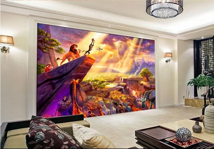 3d-room-wallpaper-custom-mural-non-woven-Fairy-tale-the-lion-king-painting-photo-3d-wall (2)