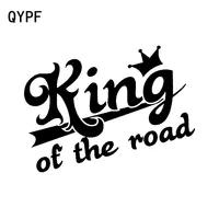 Qypf-king of the roadビニールステッカー,高品質ステッカー,ブラック,シルバー,12.6,17 x C15-2783 cm