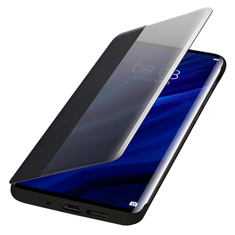 

for Huawei P30 Pro Case Original CENMASO Smart View Wake Sleep Up Flip Cover Leather Protection for Huawei P30 P20 Pro Flip Case
