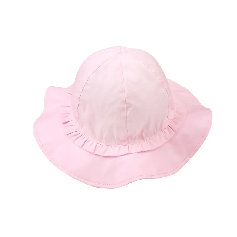 Fashion Cotton Girls Hat Summer Panama Sun Cap For Girls Ruffles Lace Up Kids Hat Wide Brim Red Beach Hat Baby Girls Clothing (17)