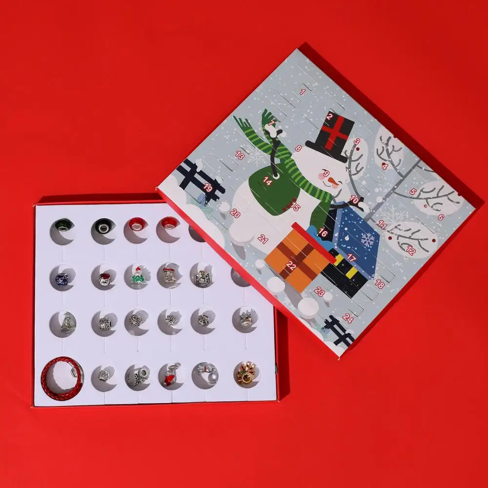 

Snowman Christmas Advent Calendar Christmas Countdown Calendar With 24pcs Accessories For Decoration