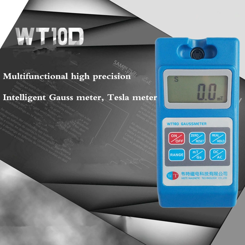 WT10D Intelligent Digital Gauss Meter Fluxmeter Tesla Magnetic Field Tester Meter Magnetometer WT10D Intelligent Digital Gauss Meter Fluxmeter Tesla Magnetic Field Tester Meter Magnetometer