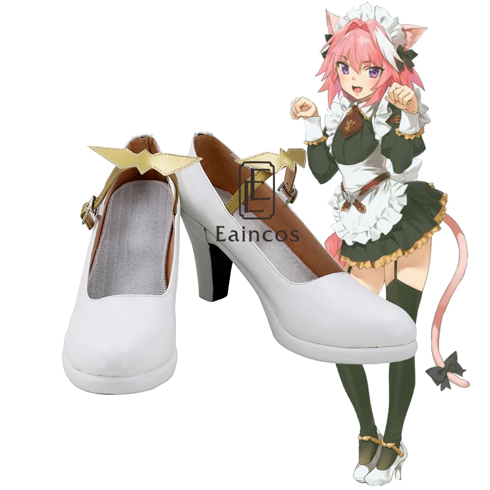 

FGO Fate Grand Order Astolfo Maid Cosplay High Heel White Shoes Custom-made