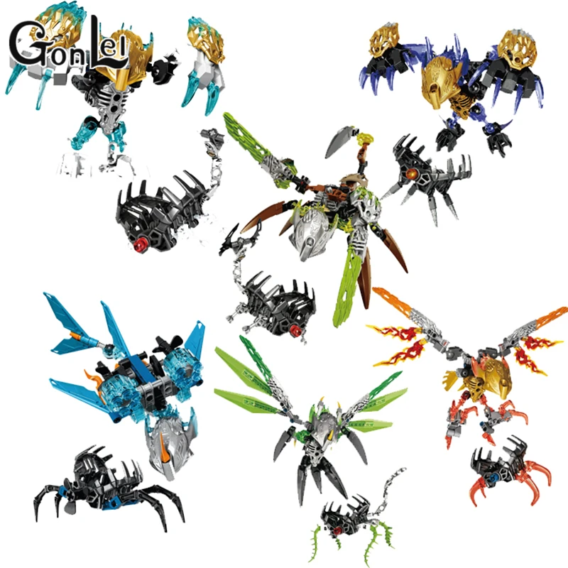 

GonLeI 2016 New BIONICLE UXAR/KETAR/AKIDA/IKIR/TERAK/MELUM Action Building Block Toys Bricks