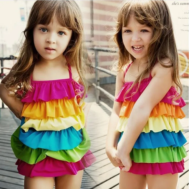 

Girls One Piece Swimwear Swimsuit Bathing Suit Flouence Hot Holiday Toddler Kids Baby Girls Summer One Piece Ruffled Swimwear