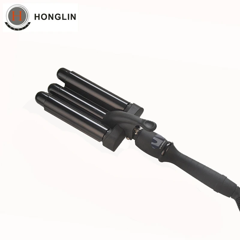 

Professional Ceramic Hair Curler 3 Big Wave Plastic Three Tube Rotatable Hair Curling Iron Hair Waver Curlers Styling Tools