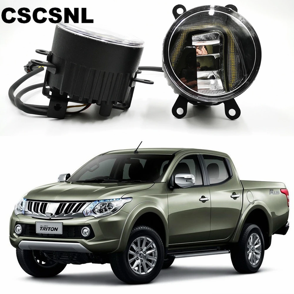 Светодиодные дневные ходосветильник 3 в 1 для Mitsubishi Triton L200 2013 2017 DRL автомобильный