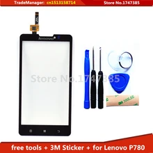 DIY Tools+Original New Black 5.0inch Touch Screen for lenovo p780 Digitizer TouchScreen Sensor With Logo Display