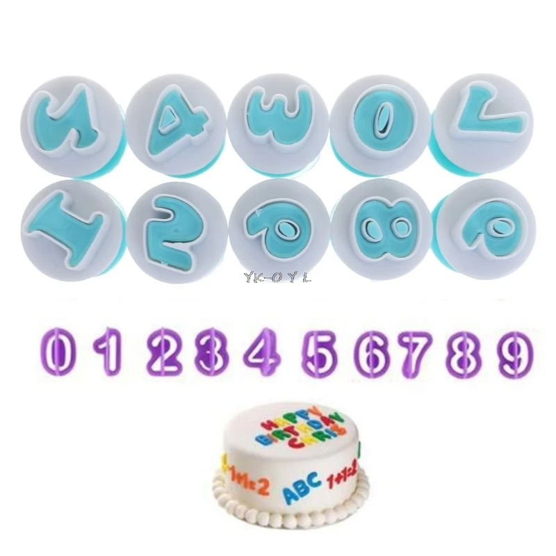 

10pcs/set Number Cake Fondant Decor Cookie Cutter Molds Decorating Baking Mould Birthday Gifts