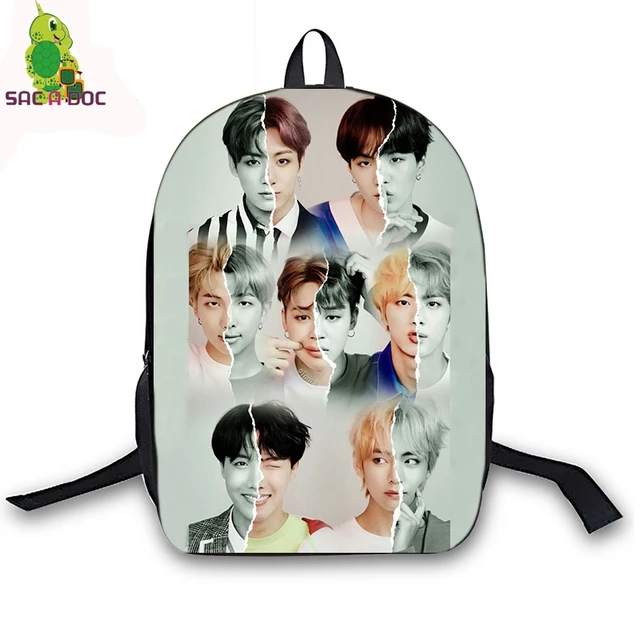 BTS Idol JUNGKOOK SUGA Backpack Children School Bags Bangtan Boys Kpop