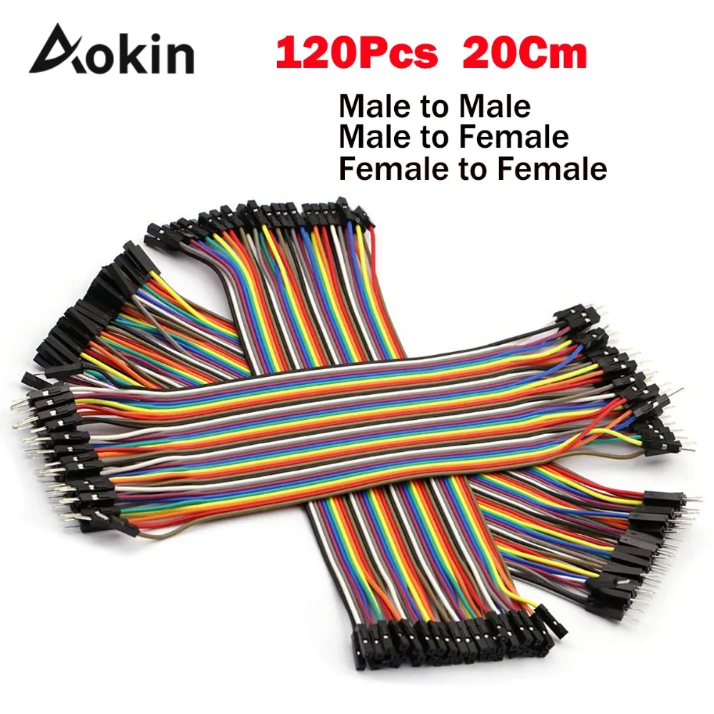 Кабель Dupont line 120 шт. 20 см штекер-гнездо перемычка кабель для Arduino набор сделай сам