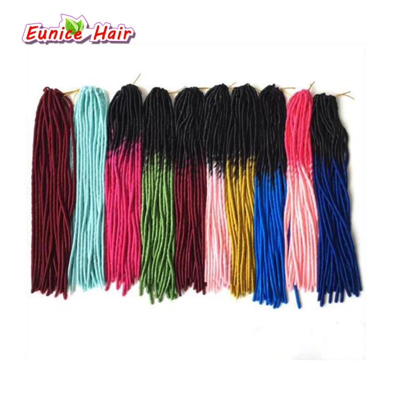 

Two Tone Faux Locs Ombre Colorful Dreadlocks 100g/piece 20" Faux Locs Crochet Synthetic Braiding Hair Braids Hair Extension