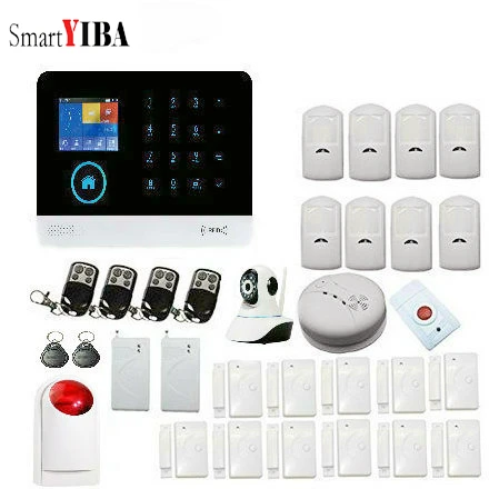 

SmartYIBA WiFi GSM Alarm GPRS Security Alarm System Voice Prompt Wireless Home Security APP Remote House Alarm IP Camera Russian
