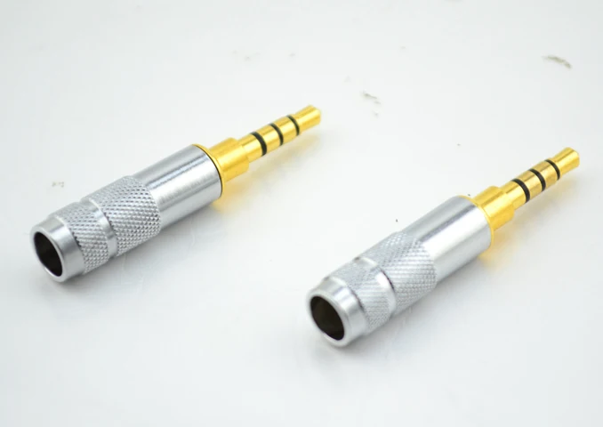 10pieces gold plated 6MM 3 5mm 4poles stereo headphone plug adapter