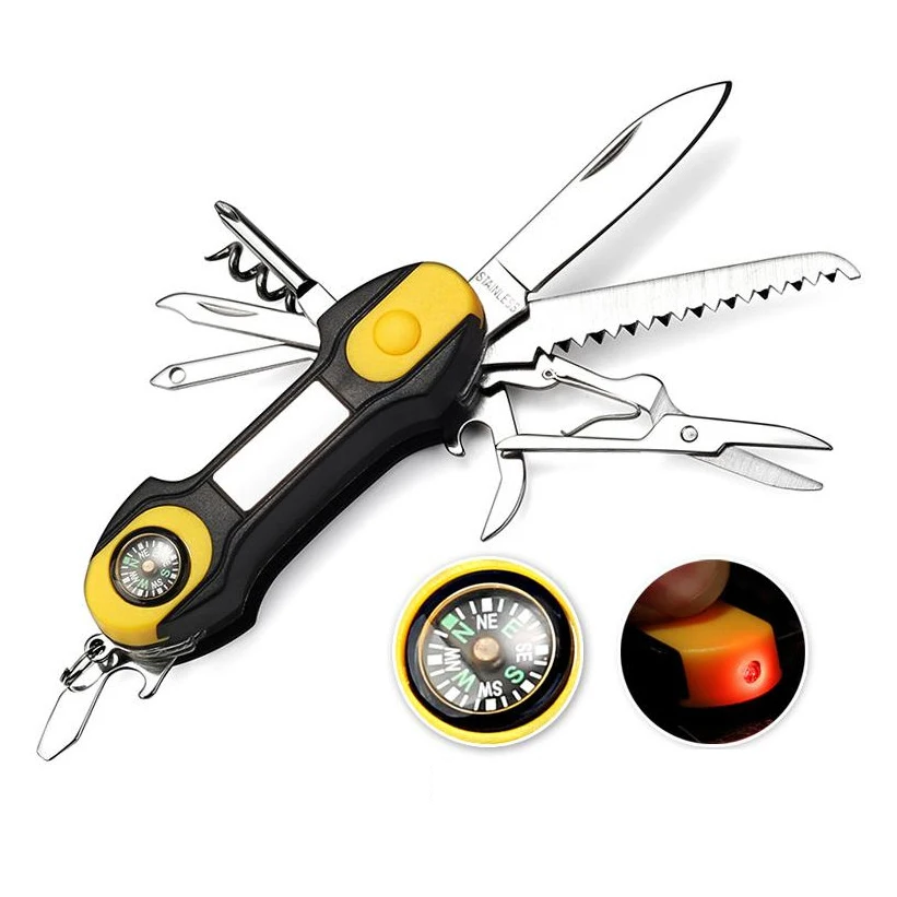 11 In 1 Multi Tool Pocket Knife Outdoor Folding Knife EDC Survival Clip