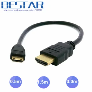 

High Speed HDMI 1.4 with Ethernet & 3d A Type Male to mini C Type Male Slim Cable 0.5m 50cm 5ft 1.5m 3m for DC DV Tablet Tf101