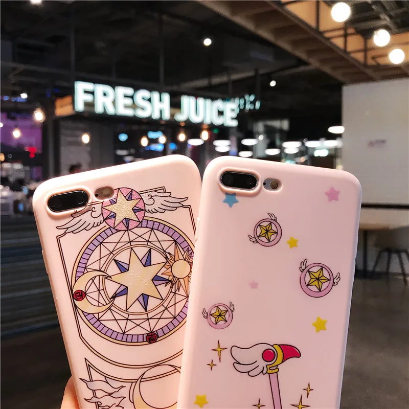 Для iPhone 8 8 plus Чехол+ пленка из закаленного стекла, Япония супер милый Captor SAKURA чехол для iPhone 6 S 6splus 7 7plus Fudas