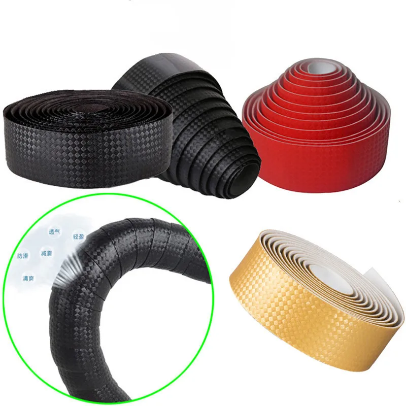 Best 1 Pair Carbon Road Bike Handlebar Tape Cork Rubber Non Slip Tape Cycling Handle Belt Camouflage Bicycle with Sweat absorbing
