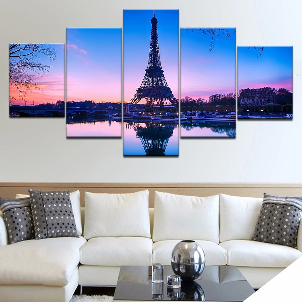 

Modular Canvas Painting Prints 5 Pieces Paris Tower Wall Art Canvas Pictures For Living Room Wall Poster Decor Pictures Artwork