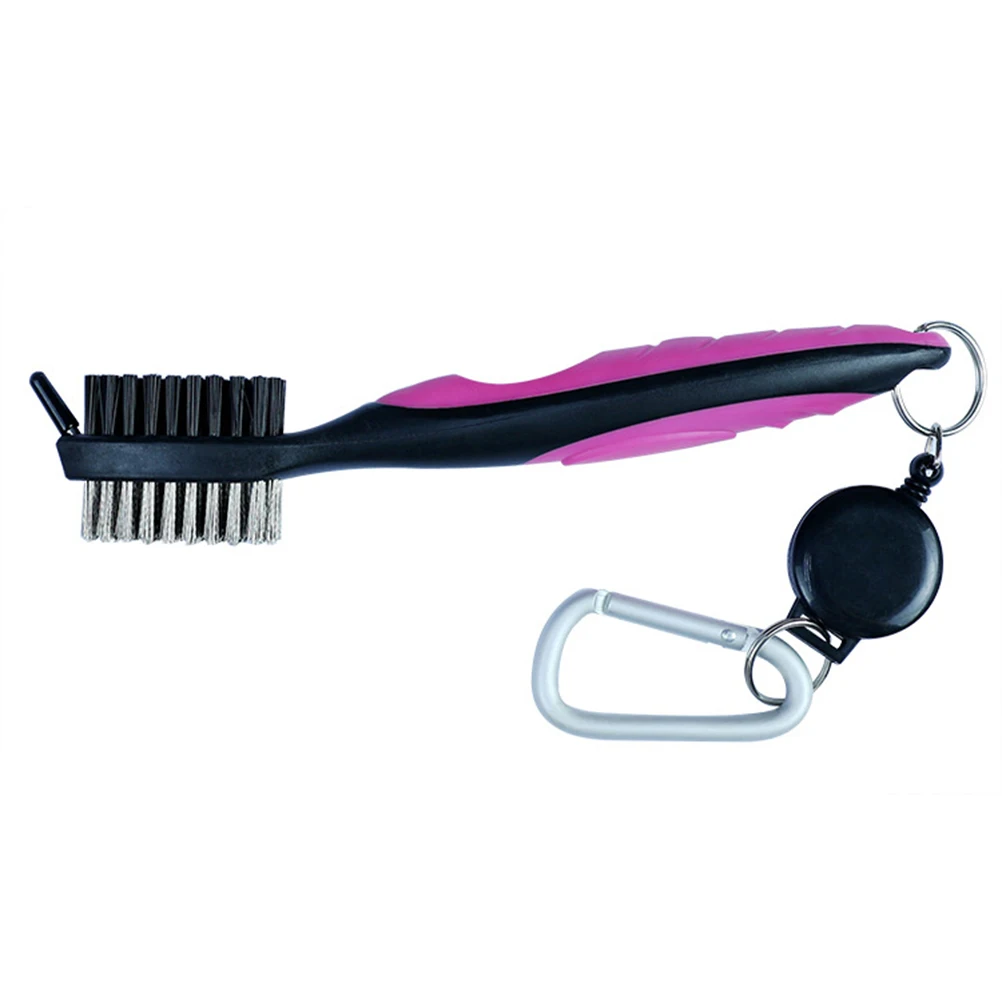 

Golf Club Groove Cleaner Double-sided Brush Golf Club Cleaning Tool (Black and Rose Red)