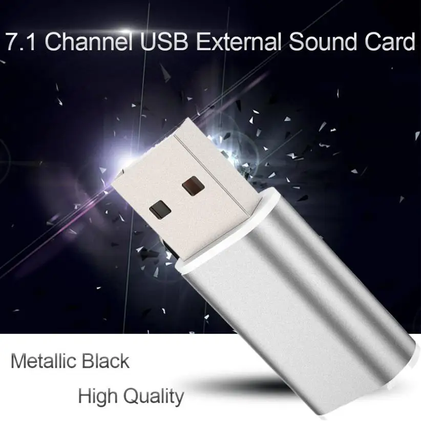 HIPERDEAL алюминий 7,1 Стерео внешняя USB звуковая карта USB2.0 к разъему 3,5 мм наушники аудио адаптер Micphone звуковая карта