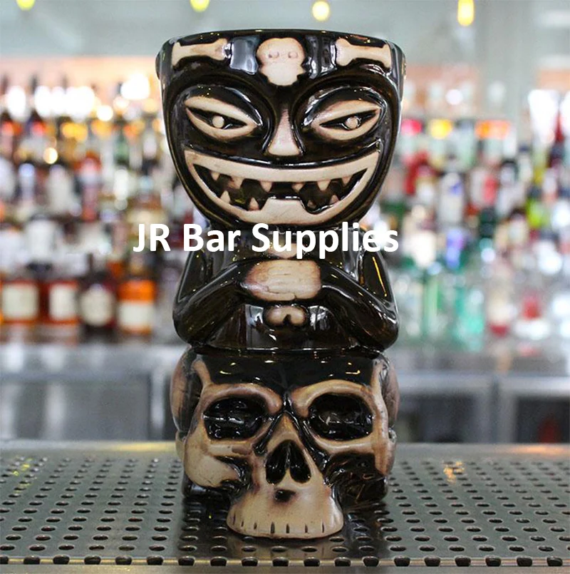 Skull Doll Tiki Mug Cocktail Cup Beer Wine Mug Ceramic Tiki Mugs Art Crafts Creative Hawaii