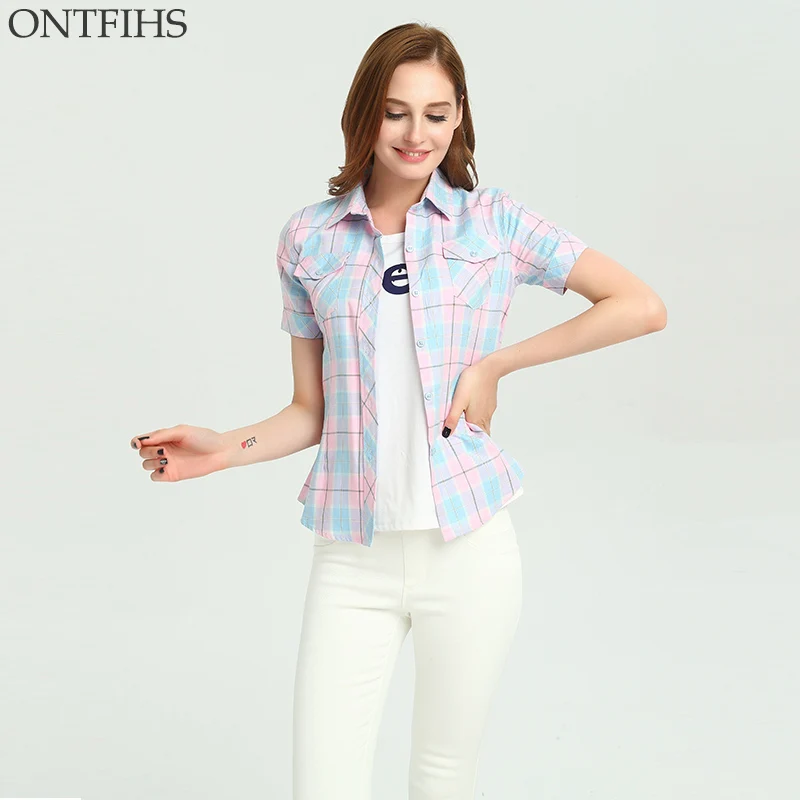 ONTFIHS Cotton font b shirts b font casual kimono cardigan Slim Brand font b Women s