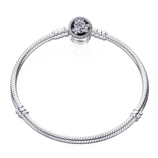 

Authentic 925 Sterling Silver Poetic Blooms Pan Bracelet & Bangles For Women Fit Charms Beads Original Jewelry Gift