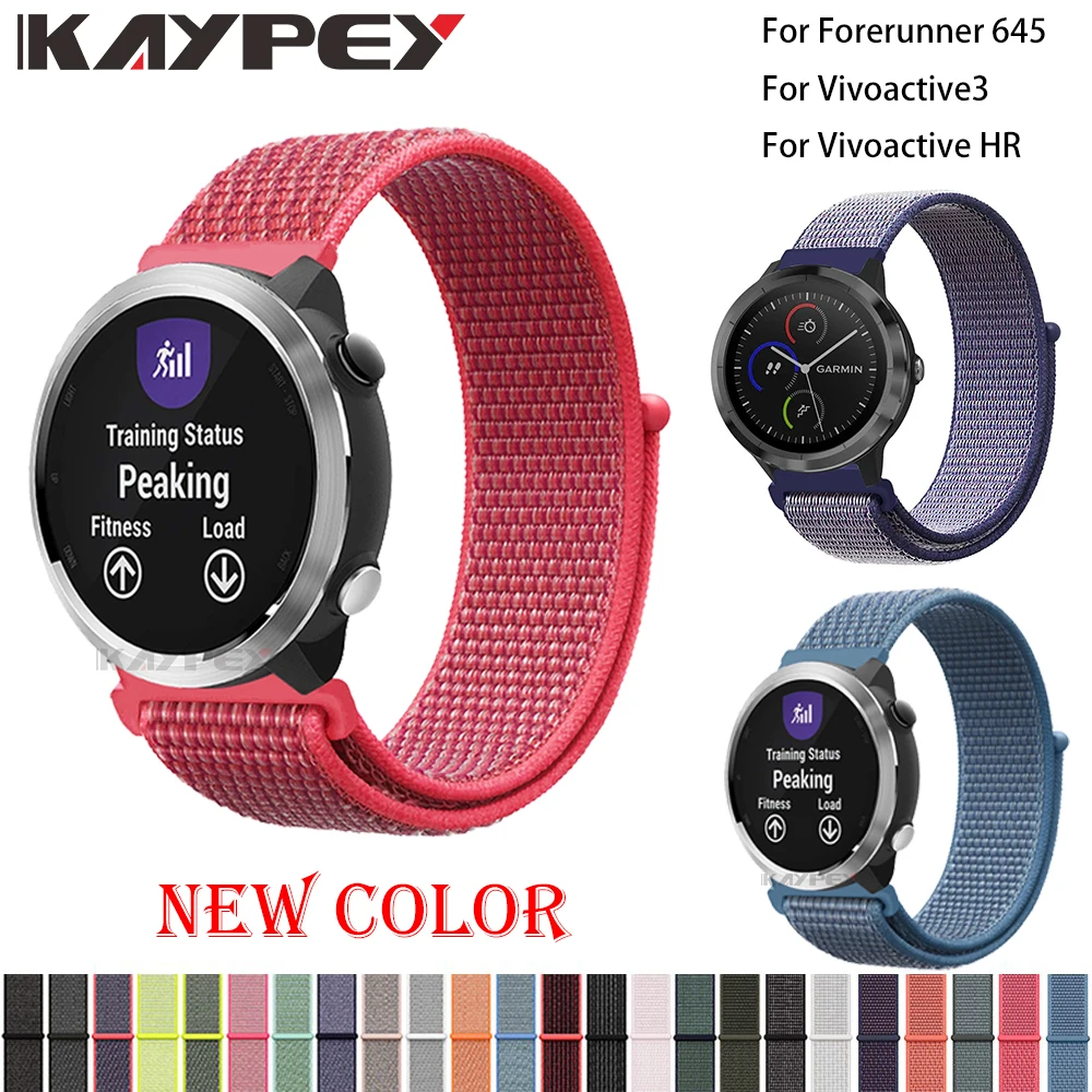 

Nylon Loop Woven Strap For Garmin vivoactive3 HR Smart Watch Wearable Wrist Bracelet For Garmin Forerunner 645 music Watchband