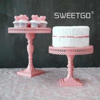 

Pink Colour A Snack Disc Arts Cake Disc WROUGHT IRON Cake Wedding Wedding Prop Wedding Dessert Platform High Foot A Snack Frame